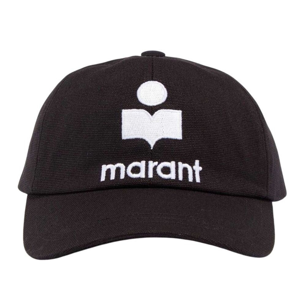 Isabel Marant Womens/Ladies Tyron Embroidered Logo Cotton Baseball Cap / Black